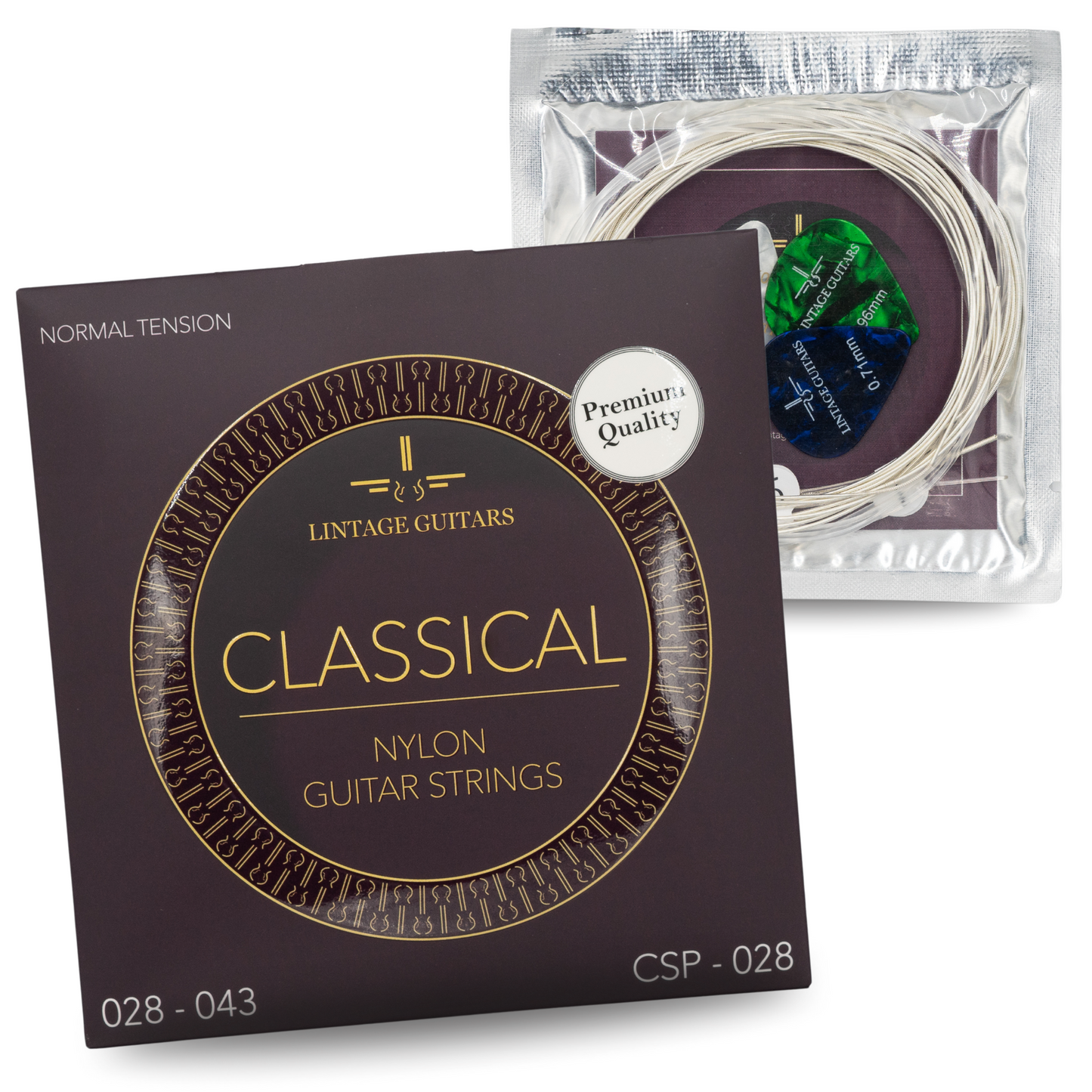 Normal Tension - CSP-028 - Gitaarsnaren - Inclusief 3 Celluloid Plectra