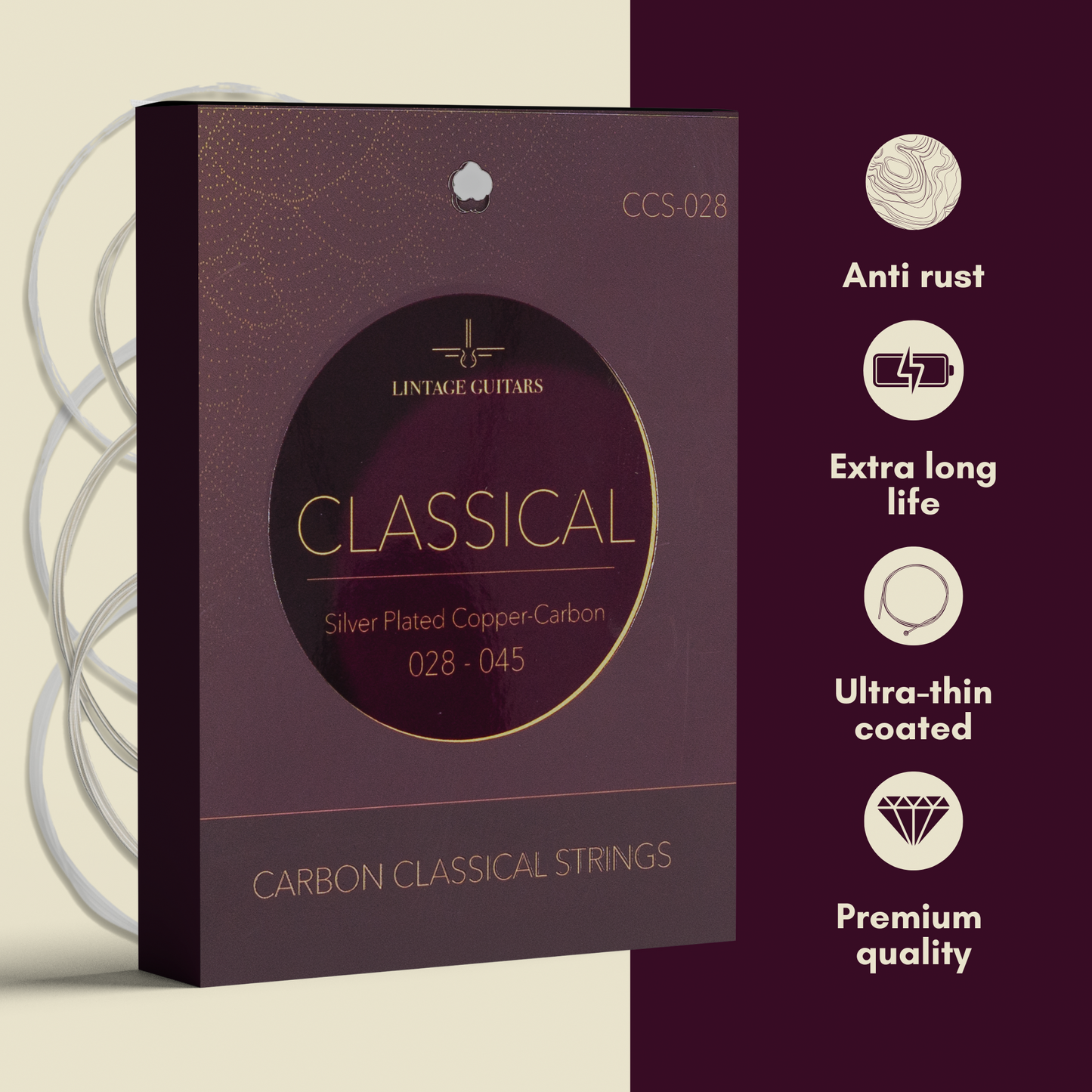 Carbon nylon gitaar snaren - Long life - CCS028