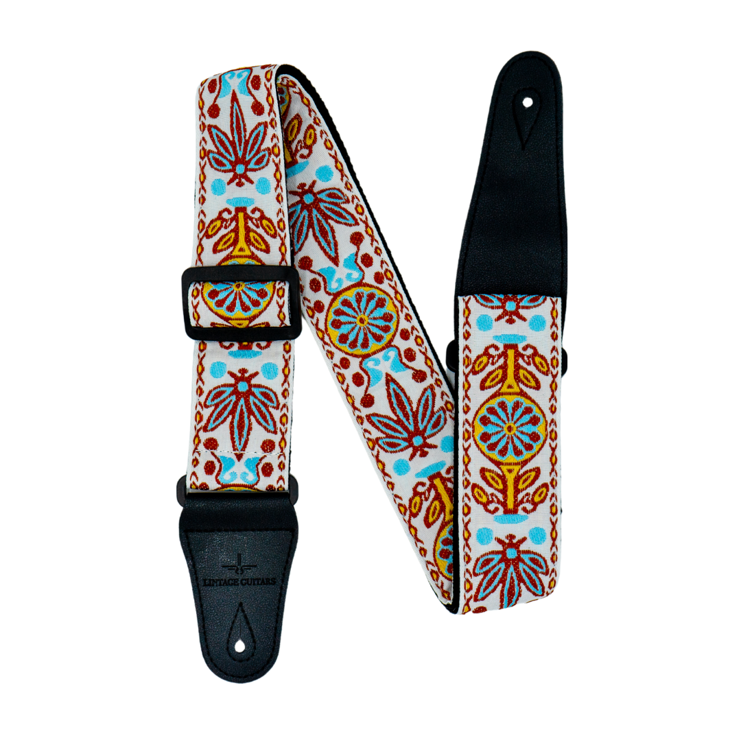 VJUYSW Gitaar/basband, polyester band voor gitar/bas, akoestisch/elektrisch en modern, breedte, in lengte verstelbaar, zwart-wit schedelpatroon, M VJUYSW Gitaar/basband, polyester band voor gitar/bas, akoestisch/elektrisch en modern, breedte, in lengte verstelbaar, zwart-wit schedelpatroon, M