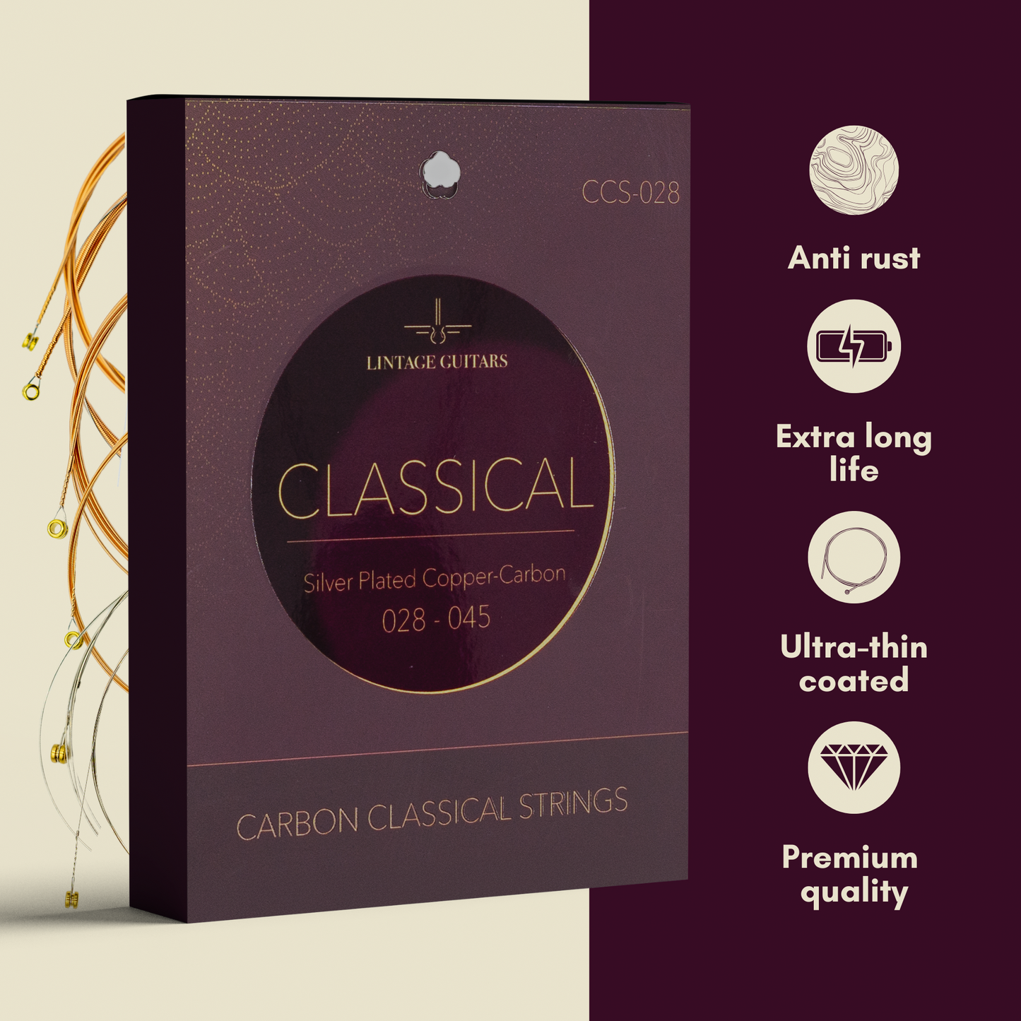Carbon nylon gitaar snaren - Long life - CCS028
