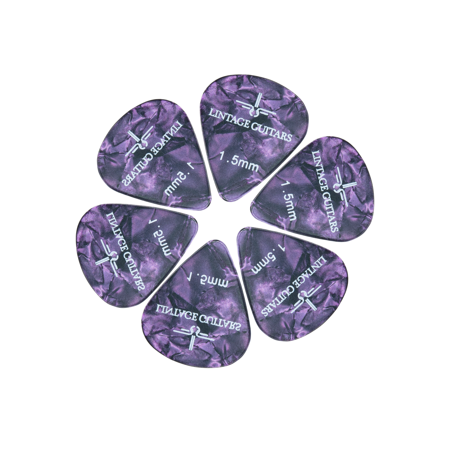 6 Stuks Plectrum Set - 1.5 Plectrum - Celluloid Guitar Picks - Lintage Guitars®