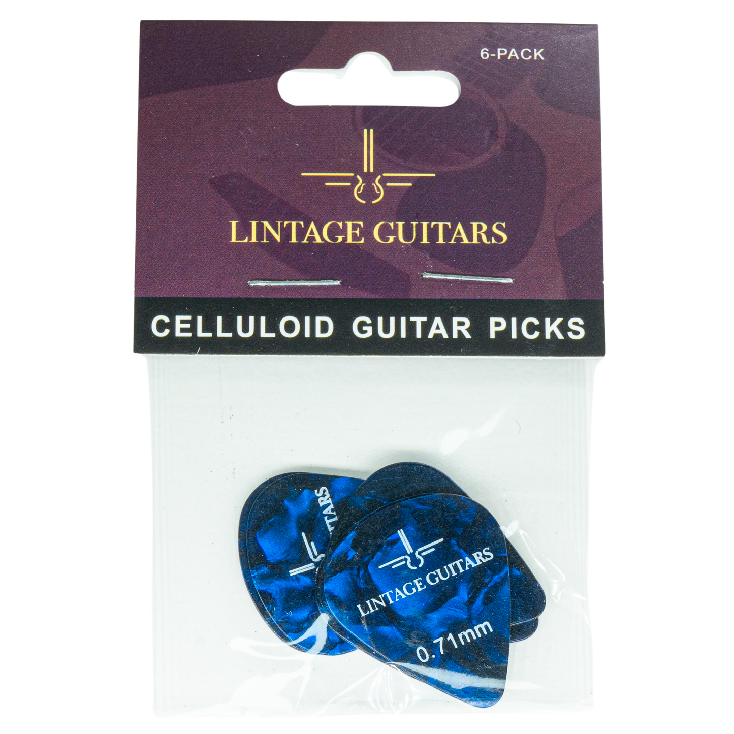 6 Stuks Plectrum Set - 0.71 Plectrum - Celluloid Guitar Picks - Lintage Guitars®
