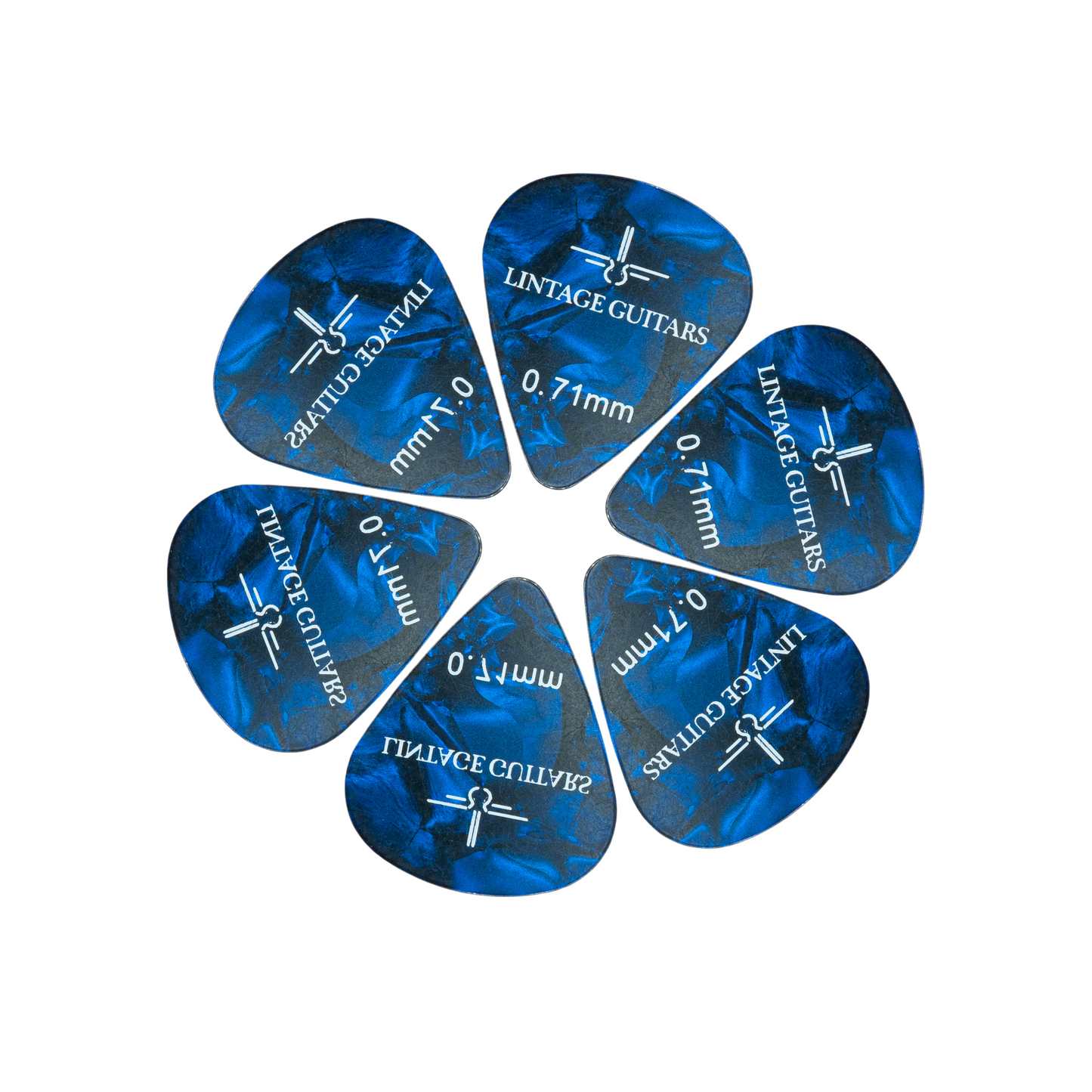6 Stuks Plectrum Set - 0.71 Plectrum - Celluloid Guitar Picks - Lintage Guitars®