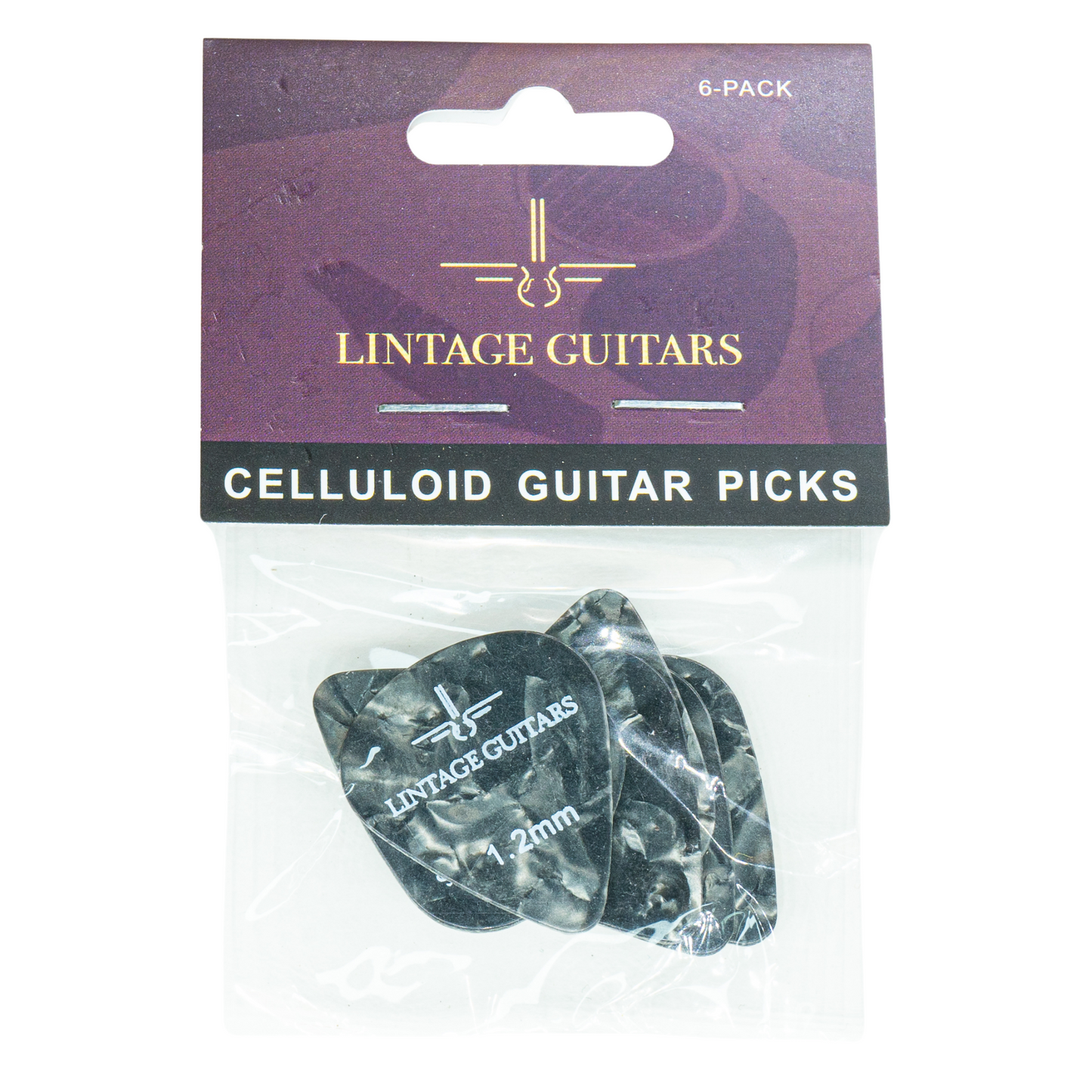 6 Stuks Plectrum Set - 1.2 Plectrum - Celluloid Guitar Picks - Lintage Guitars®