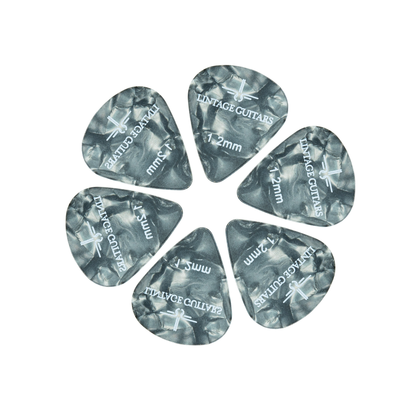 6 Stuks Plectrum Set - 1.2 Plectrum - Celluloid Guitar Picks - Lintage Guitars®