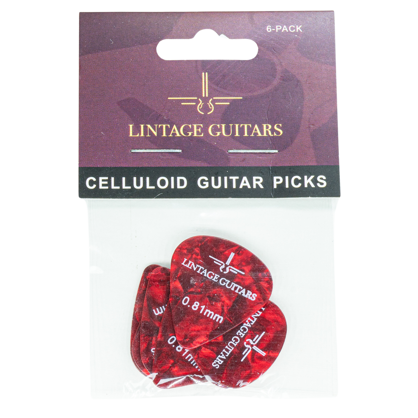 6 Stuks Plectrum Set - 0.81 Plectrum - Celluloid Guitar Picks - Lintage Guitars®