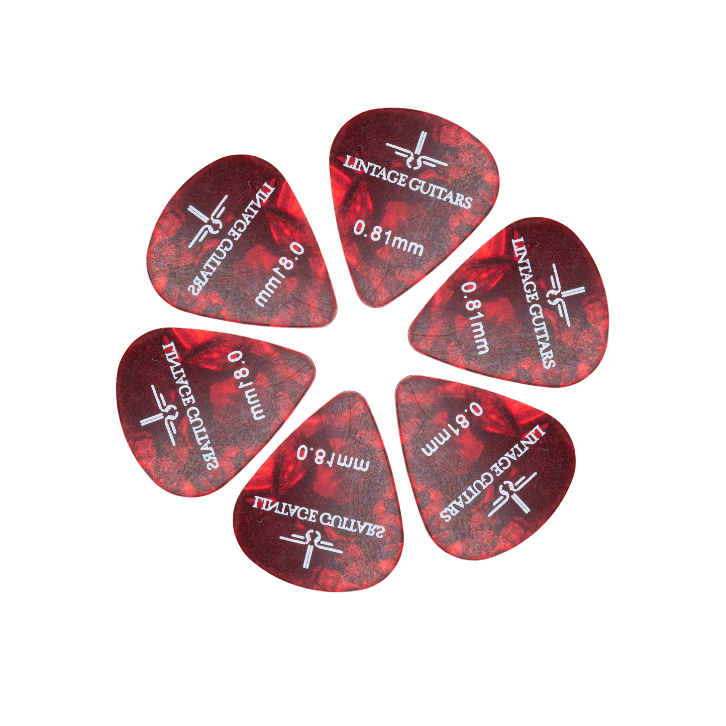 6 Stuks Plectrum Set - 0.81 Plectrum - Celluloid Guitar Picks - Lintage Guitars®