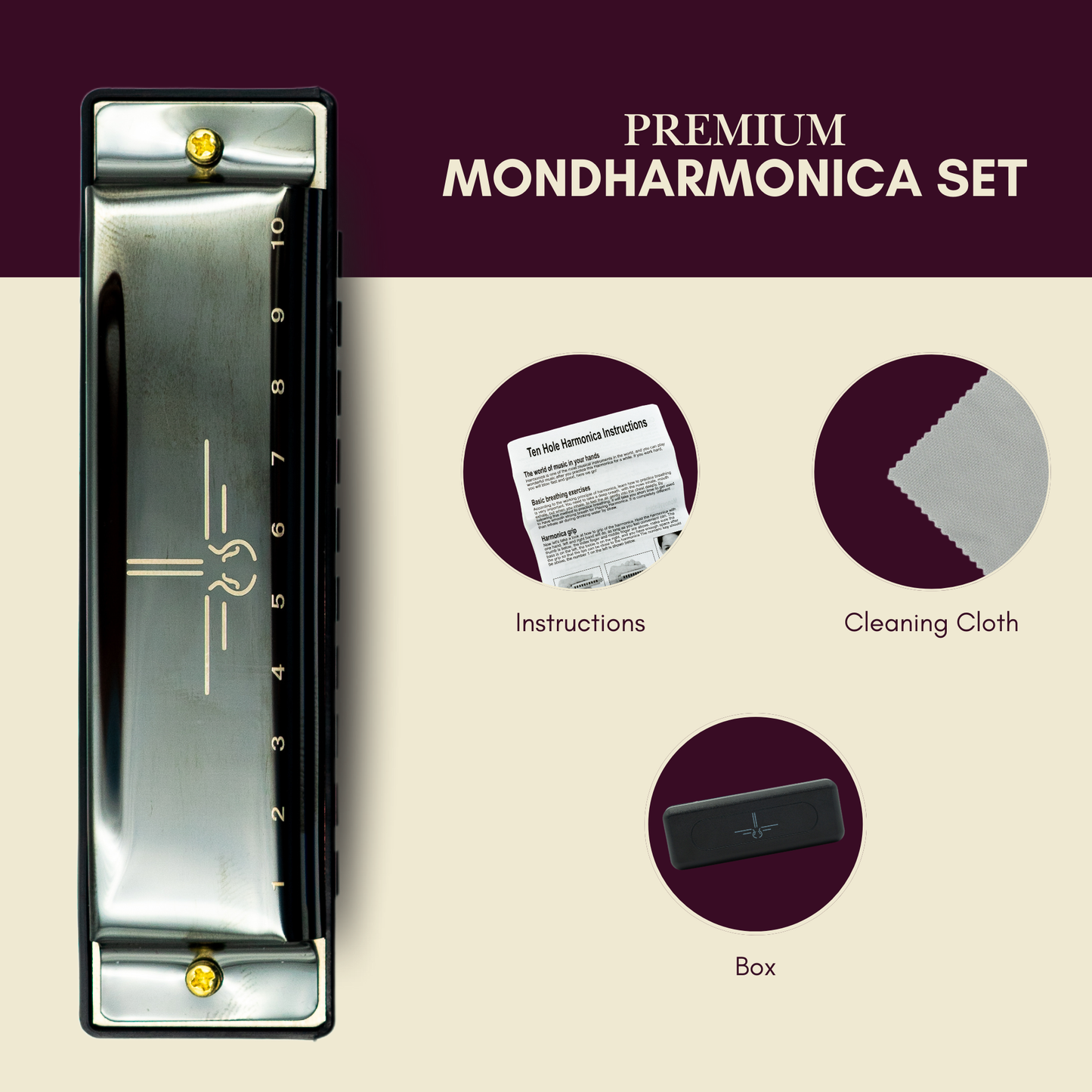 Mondharmonica C - Metallic Black - Blues Harp