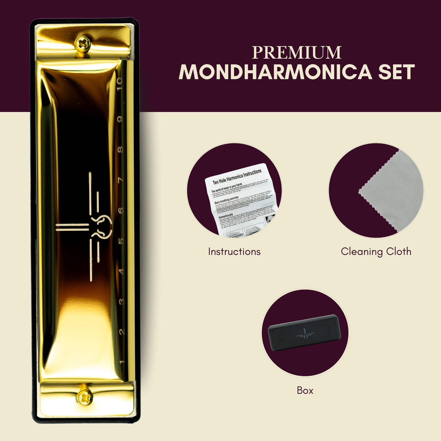 Mondharmonica C - Metallic Gold - Blues Harp