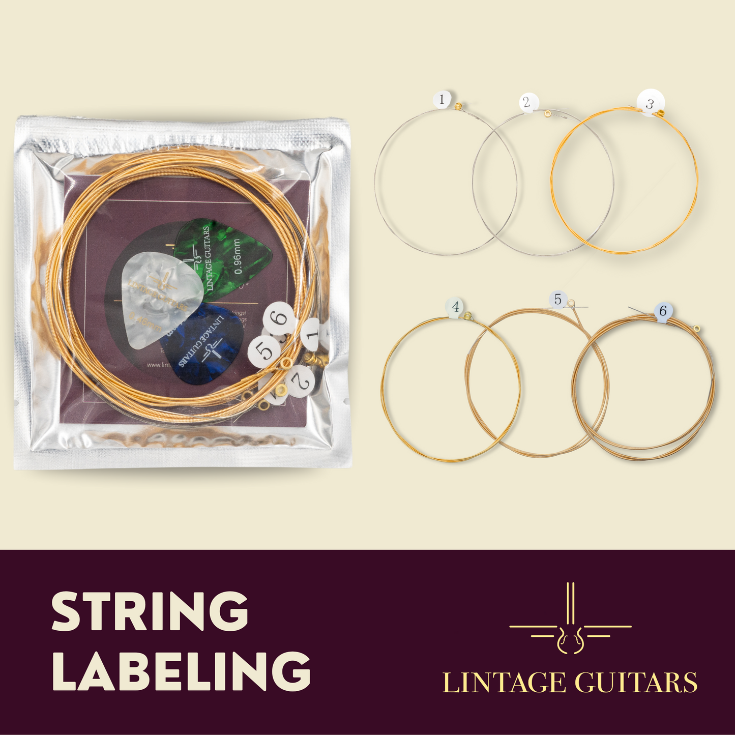 Premium Akoestische Western gitaar snaren - WSP-011 - Gitaarsnaren - Inclusief 3 Celluloid Plectra