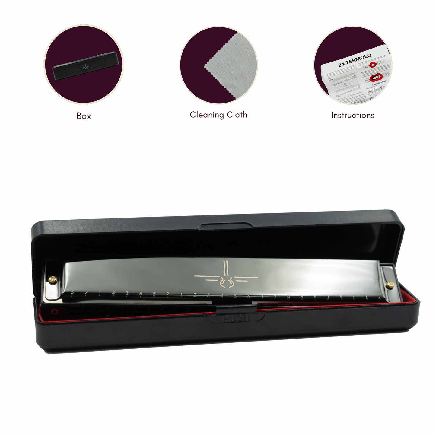 Mondharmonica C - 24 Tremolo - Metallic Black - Blues Harp