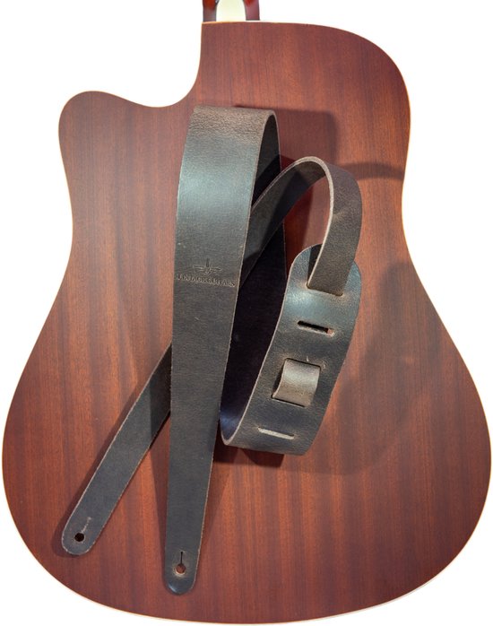 Gitaarriem Handgemaakt Leer - Gitaar band - Donker bruin