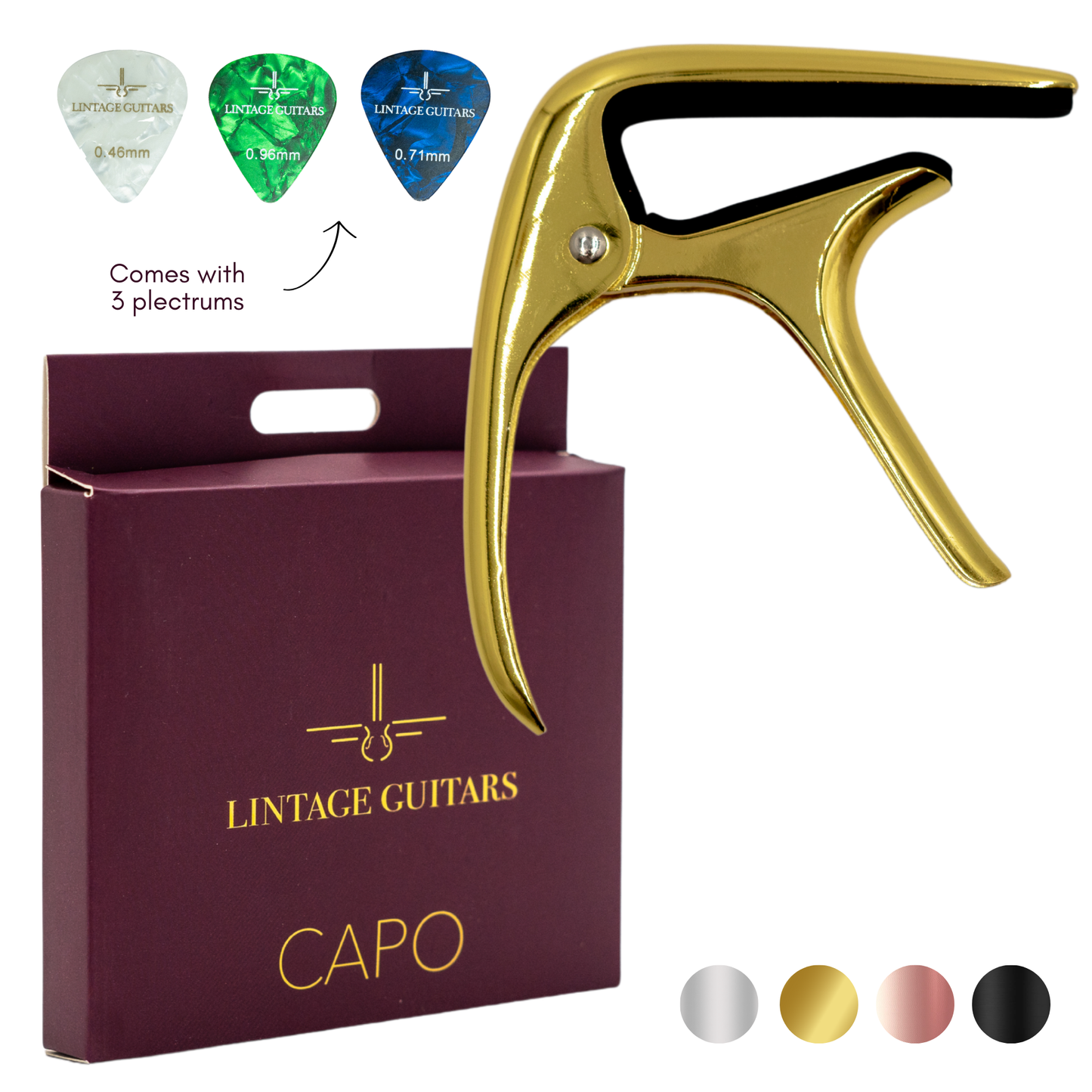 Universele Gitaar Capo - Metallic Goud