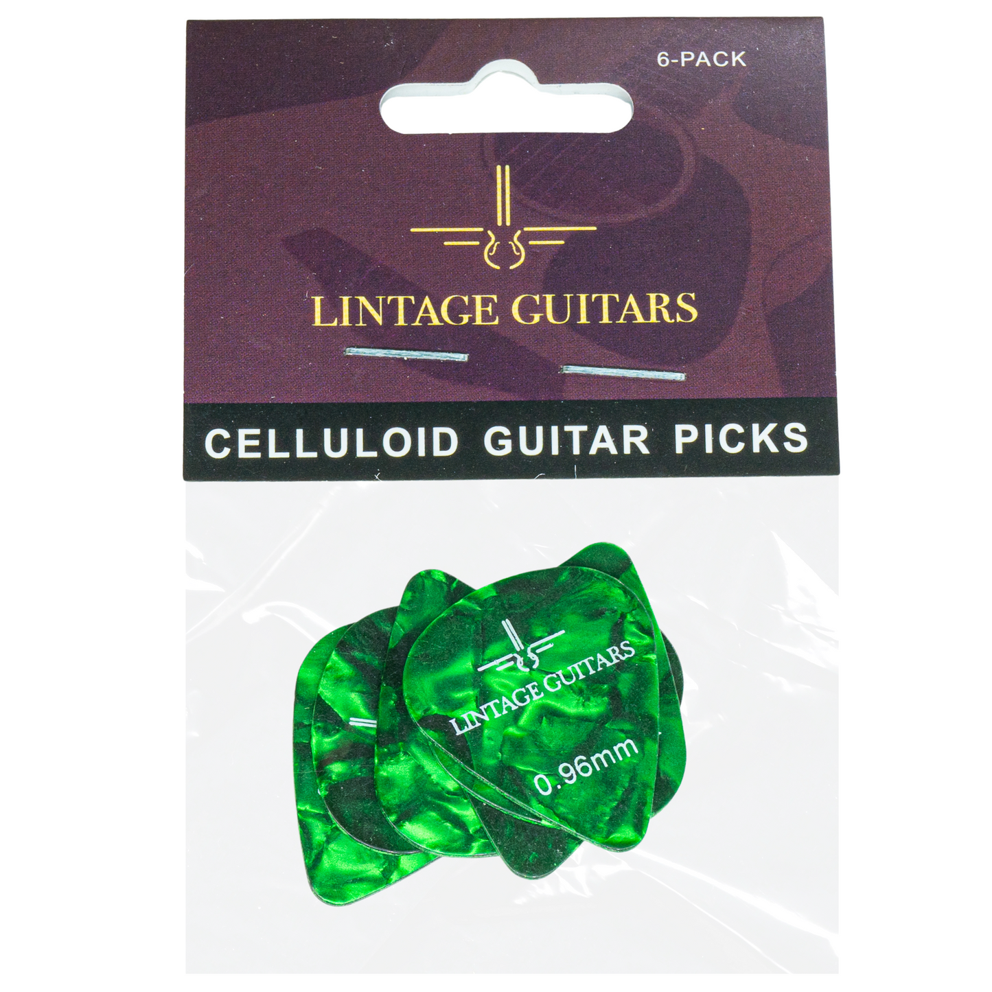 6 Stuks Plectrum Set - 0.96 Plectrum - Celluloid Guitar Picks - Lintage Guitars®