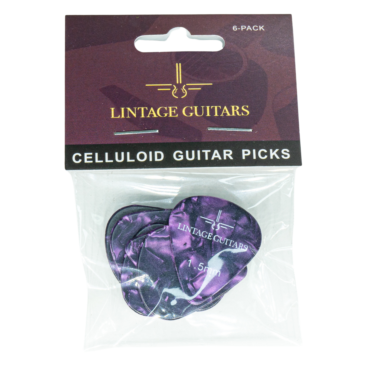 6 Stuks Plectrum Set - 1.5 Plectrum - Celluloid Guitar Picks - Lintage Guitars®