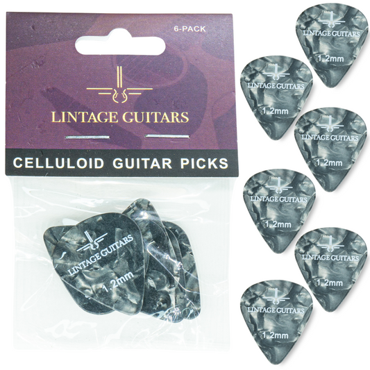 6 Stuks Plectrum Set - 1.2 Plectrum - Celluloid Guitar Picks - Lintage Guitars®