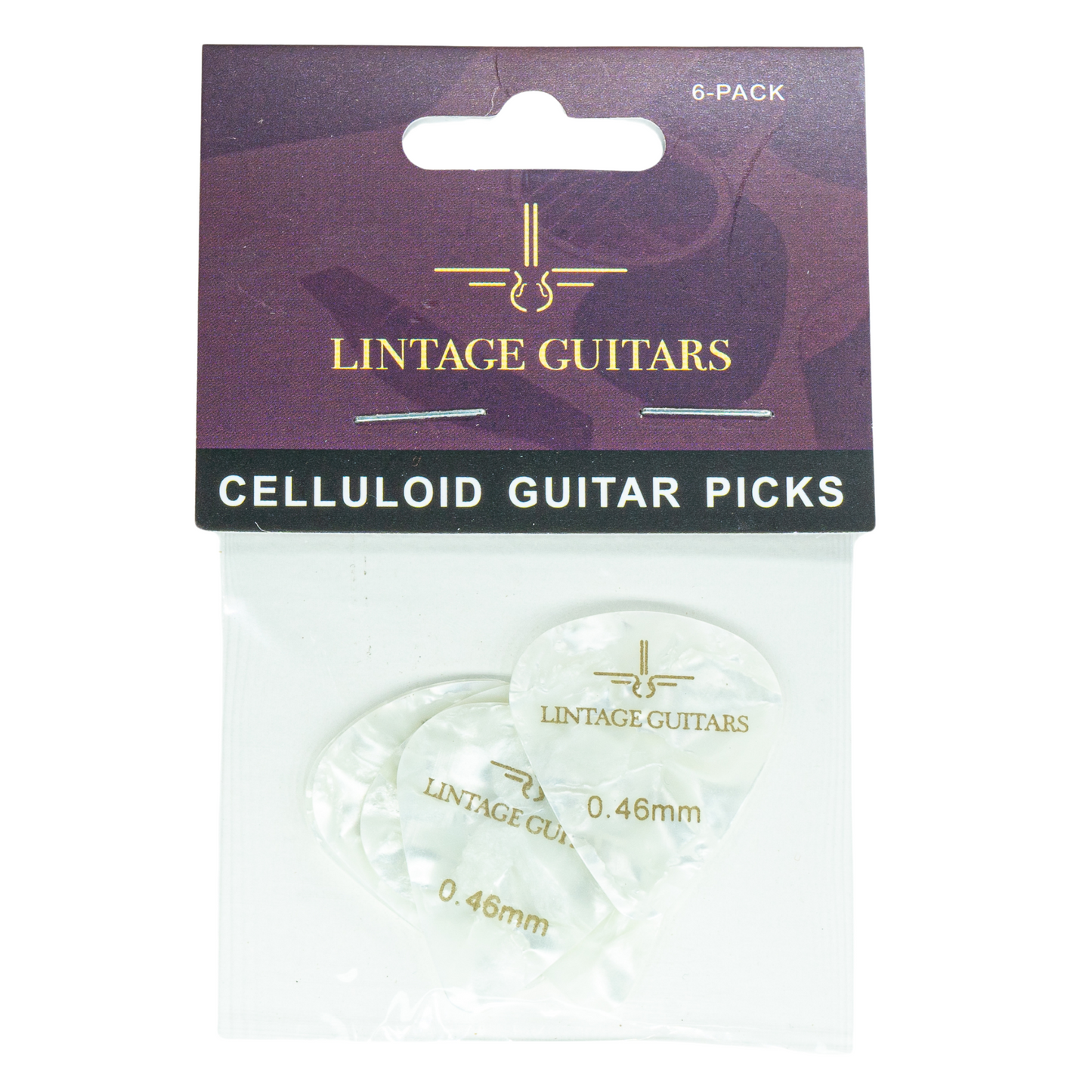 6 Stuks Plectrum Set - 0.46 Plectrum - Celluloid Guitar Picks - Lintage Guitars®