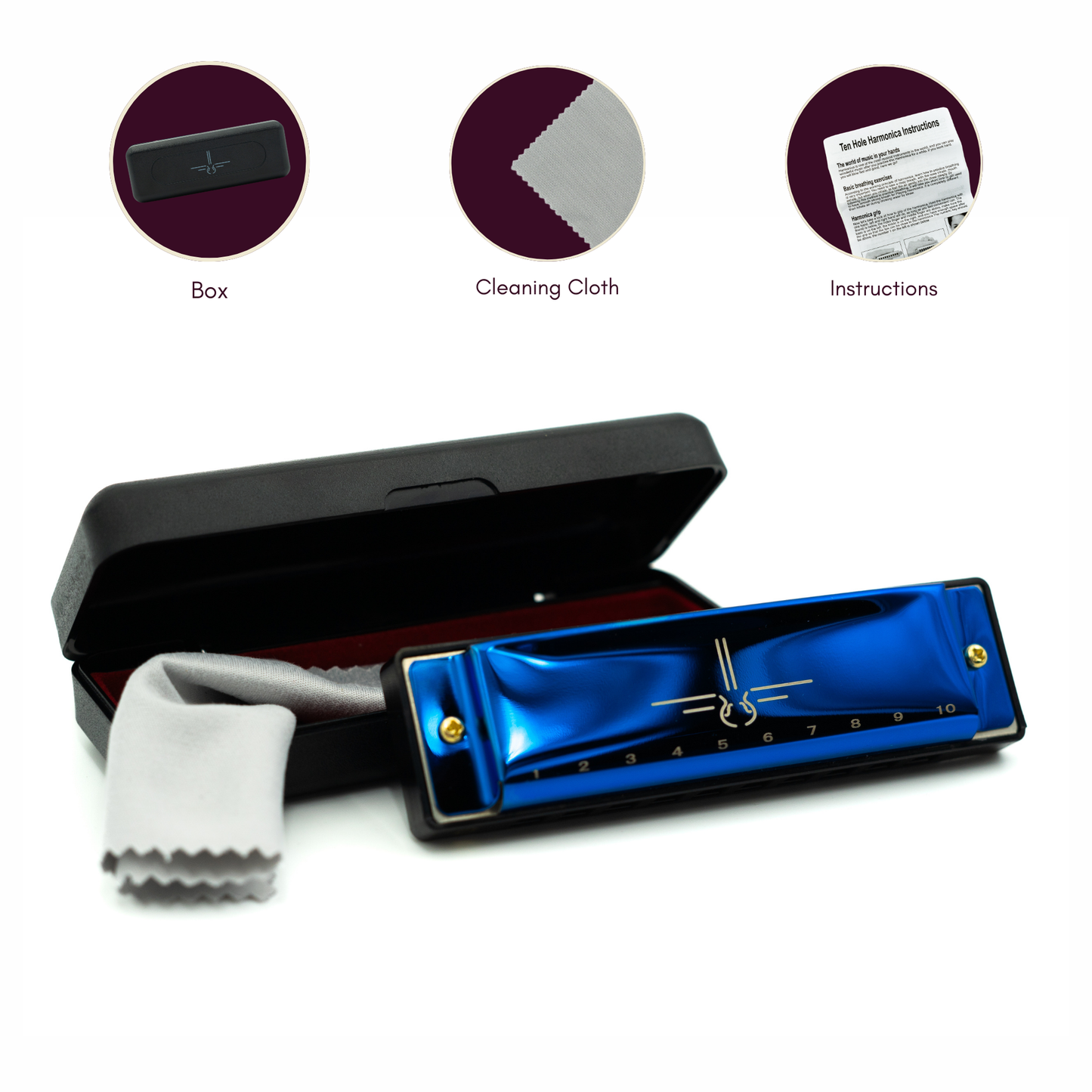 Mondharmonica C - Metallic Blue - Blues Harp