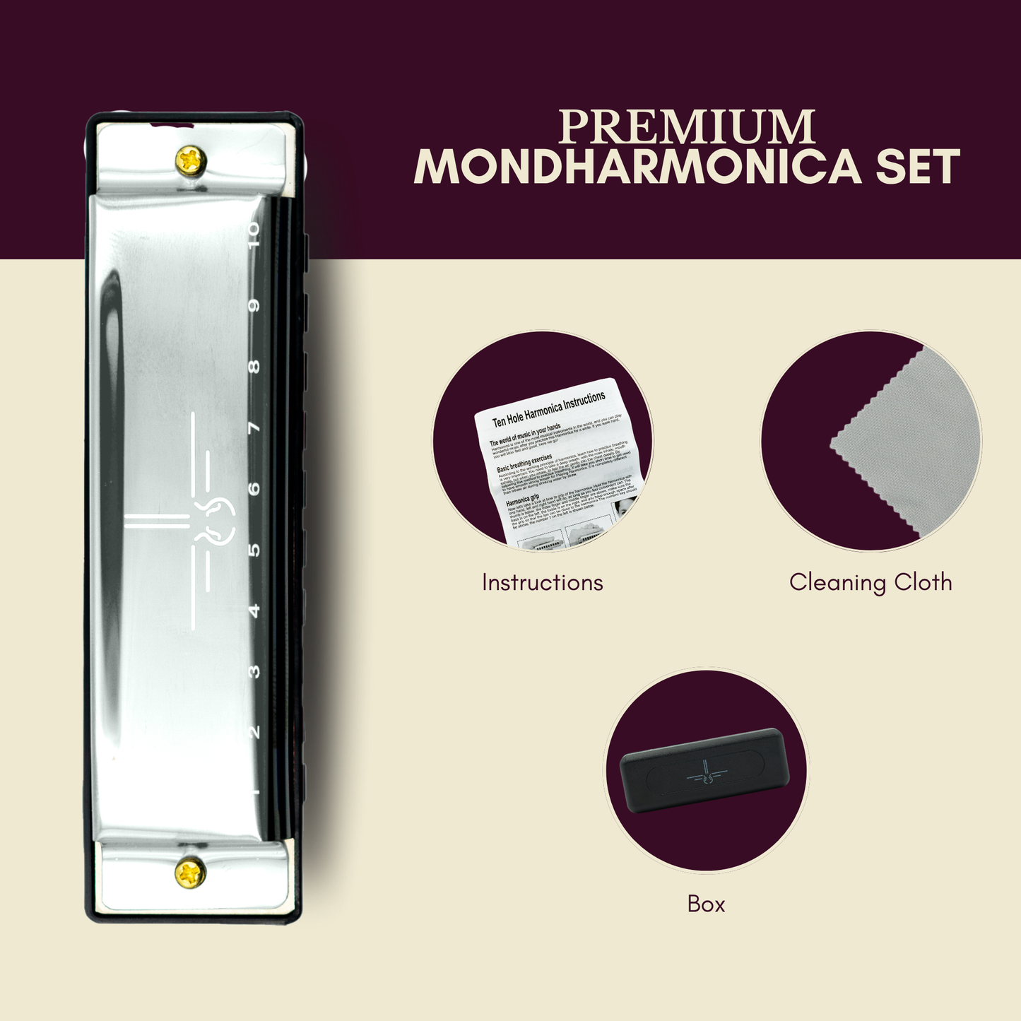 Mondharmonica C - Metallic Silver - Blues Harp