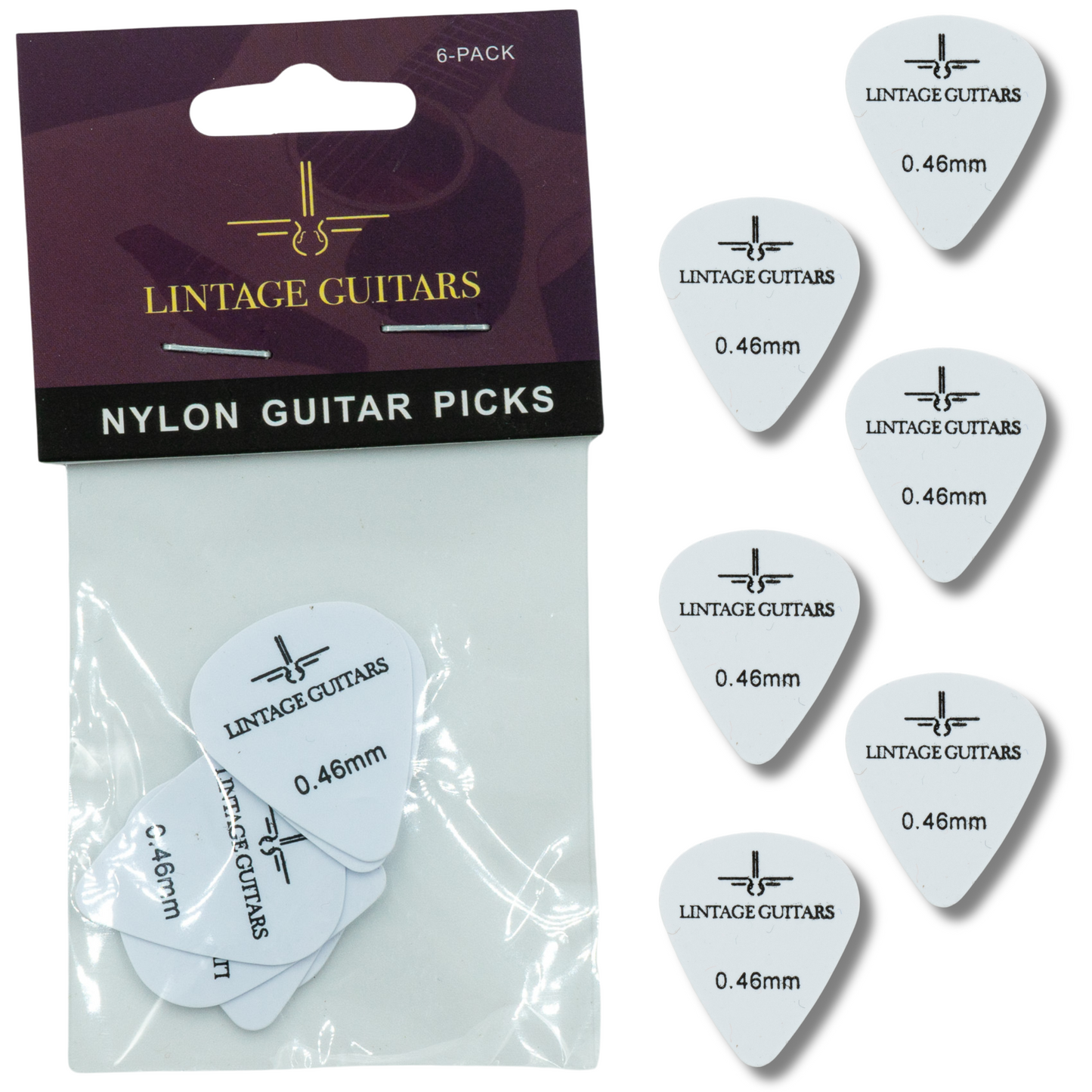 6 Stuks Plectrum Set - White - 0.46