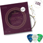 Premium Elektrische gitaar snaren + Extra hoge E snaar - Inclusief 3 Celluloid Plectra - ESP-010 - Nickel Wound